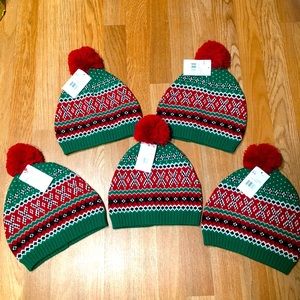 5 Christmas Beanie Knit Hat Ugly Sweater Holiday